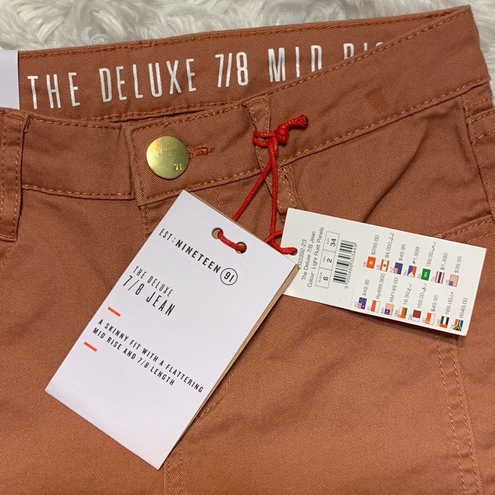 NWT Deluxe Mid Rise Light Rust Jeans - Picture 2 of 4